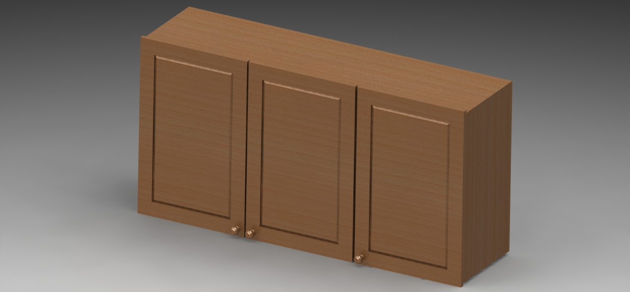 有3扇门的木质壁柜